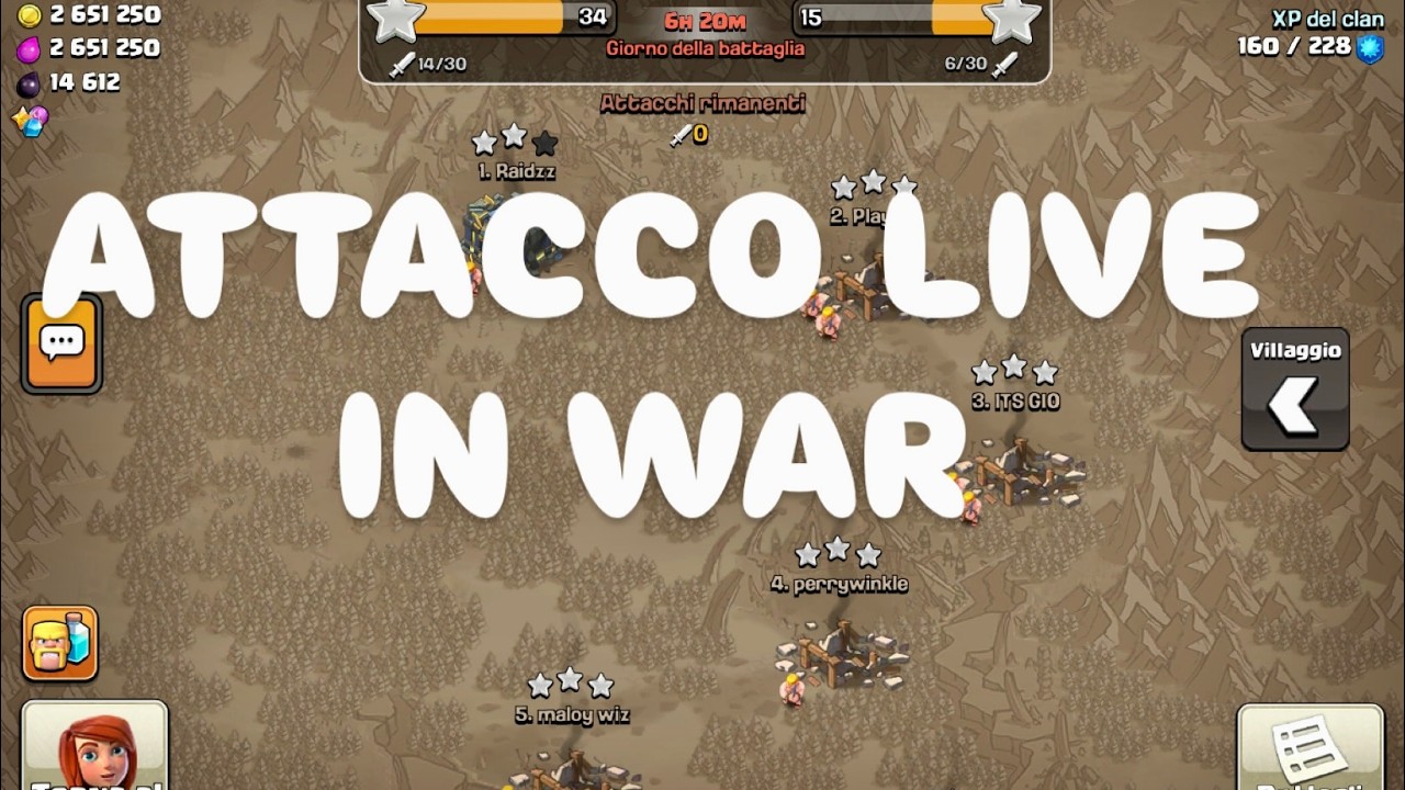 CLASH OF CLANS EP 178 ATTACCO LIVE IN WAR TH15 VS TH17...ULTIMA WAR DA TH15