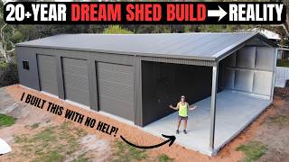 BUILDING A HUGE 170 SQM. PREMIUM SHED SOLO! - FULL BUILD TIMELAPSE - WALK THROUGH TOUR