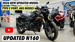 Finally 2026 Updated Bajaj Pulsar N160 Single Seat Model 😍| Type C Port, New Abs Modes 🔥