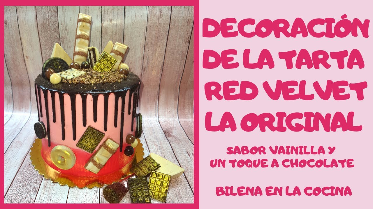 CÓMO DECORAR UNA TARTA RED VELVET O TERCIOPELO ROJO!!! De vainilla y un toque a chocolate!!!