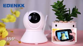 Baby Monitor With Remote Pan Tilt Zoom Camera3.5 Inch Large Screen, Night Vision, Call, Room Temper