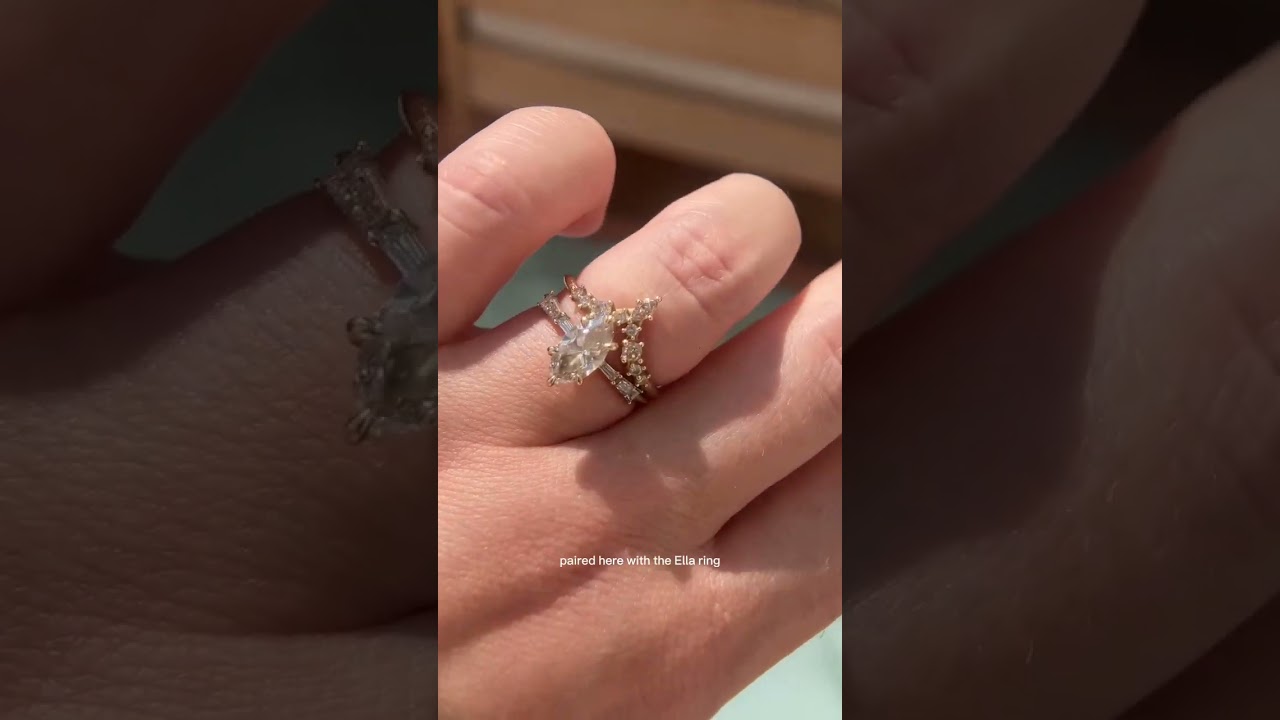 How to Stack a Marquise Diamond Engagement Ring