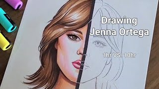 Drawing Challenge 👩‍🎨 (1hr Vs. 10hr) #art #drawing #anime #cartoon #asmr #asmrsounds #satisfying
