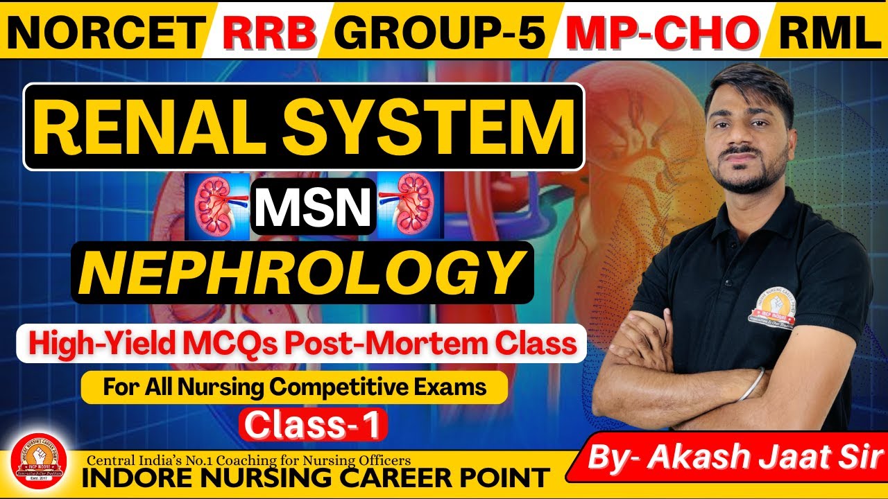 Renal System MCQ धमाका | Nephrology Post-Mortem Class by Akash Jaat Sir | Nursing Exams 2026