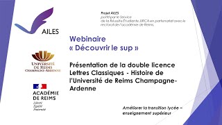 Présentation de la double Licence Lettres Classiques - Histoire