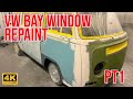 Part 1 Volkswagon Bay Window Camper Repaint - Polyester spray filler stage