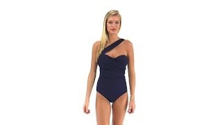 Tommy Bahama Pearl Solid One Shoulder One Piece | SwimOutlet.com screenshot 3