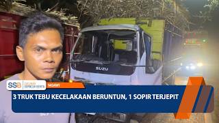 3 Sugarcane Trucks Involved in Pileup, 1 Driver Trapped – Ngawi
