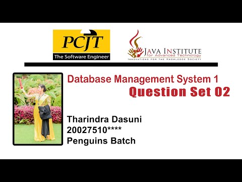 DBMS Question Set 02 | 1st year | Java Institute | Database Management System | Create a Database