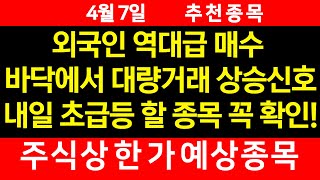 4월7일  상한가 예상되는 종목 추천! -  정보주 출발합니다 연락주시면 다 태워드립니다 초대박종목 내일 상한가 직행 ! ~ 원금회복 한번에 하시죠