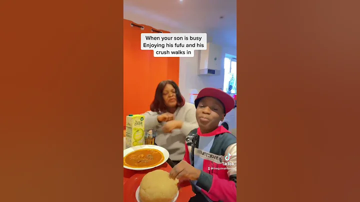 My foodie son and fufu eating 😳🤣#fufumukbang #mukbang #tiktok #food #comedy