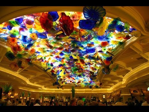 Chihuly Awesome Glass Ceiling Chandelier At Bellagio