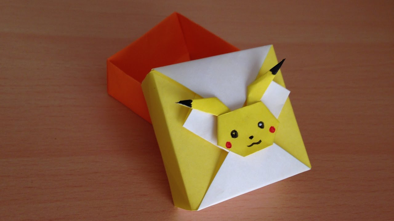 折り紙 ポケモン ピカチュウ 箱 簡単な折り方 Niceno1 Origami Pokemon Pikachu Box With Lid Youtube