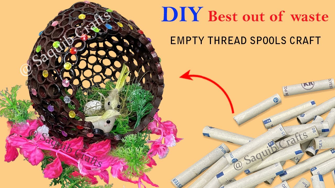 DIY best out of waste Thread Spools craft | how i made best of waste ...