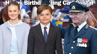 Princess Estelle and Prince Oscar take CENTRE STAGE at King Carl XVI Gustaf 's 80th Birthday 