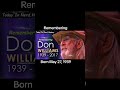 Remembering Don Williams, born May 27, 1939 and passed away September 8, 2017.