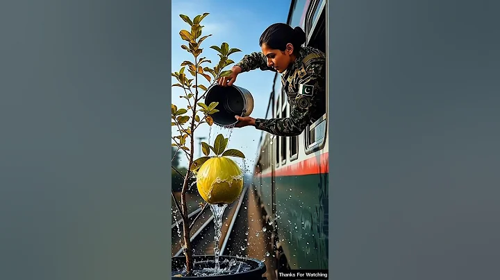 Lady Soldier saved the guava tree from drying up by watering it 😭 #ai​ #plants​ #save​ #watering​