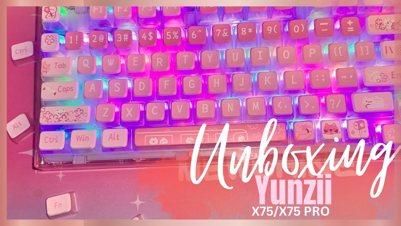 【YUNZII】X71 KEYBOARD ピンク YUNZII X71 Transparent Wireless Gasket Mechanical Keyboard