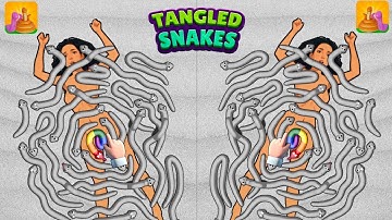 Tangled Snakes Game!! All Levels!! New Gameplay