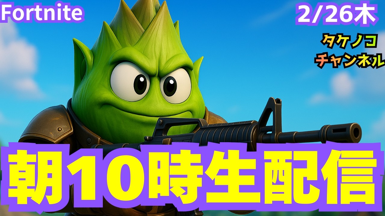 毎週恒例木曜日朝10時雑談生配信参加型‼　　初見さん優先　謎解き問題もあるよ！【ゼロビルド】【フォートナイト】　【タケノコチャンネル】