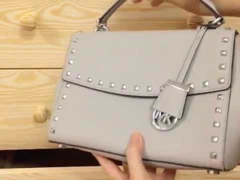 Michael Kors Cement Small Ava Stud Top Handle Satchel