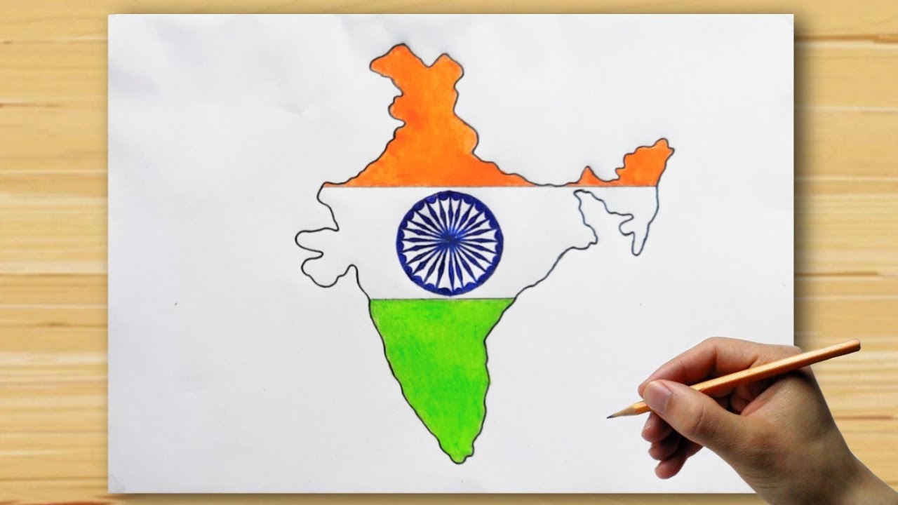 How To Draw Indian Map Step-by-step || Independence Day Drawing. - YouTube