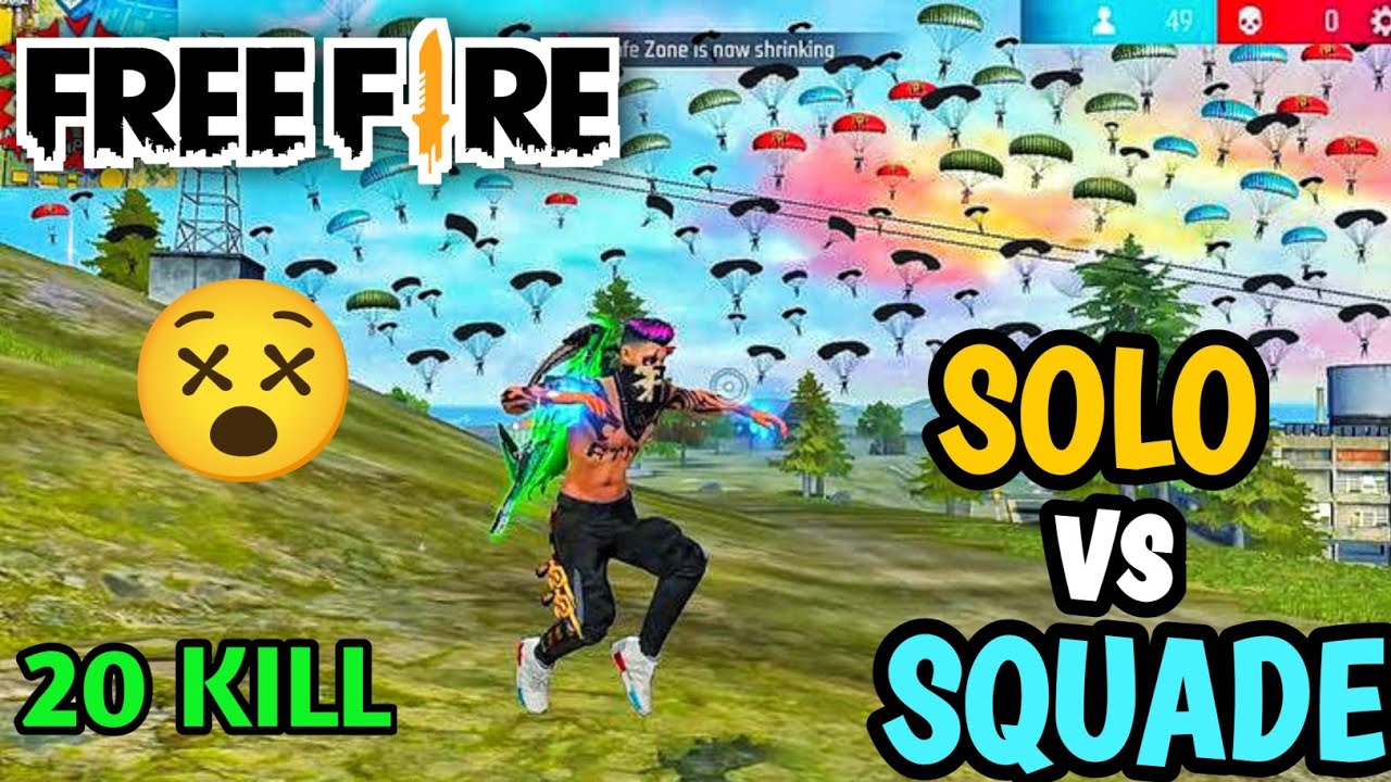 Free fire Solo vs Squade Pro Player Gameplay 20 kill - YouTube