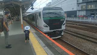 中央線 特急あずさ85号松本行き E257系5000番台オオOM−91編成 八王子駅にて