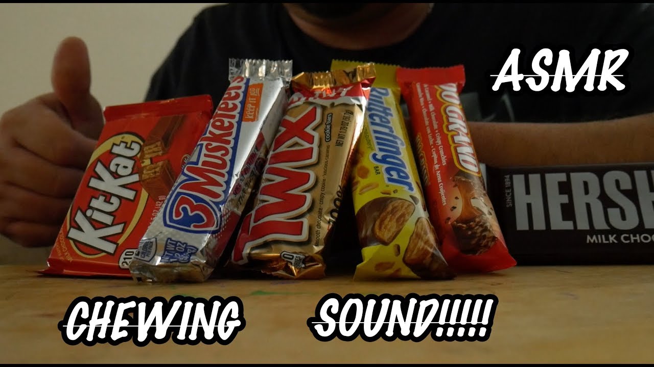 ASMR CHOCOLATE CANDY BARS eating sound!!!!! YouTube