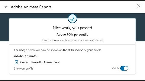Linkedin Adobe Animate Test Passed in 2020 | Q&A | Above 70th Percentile