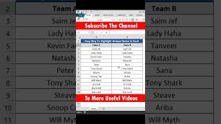 Compare Two Lists and Easily Highlight Unique Names 😮 #shorts