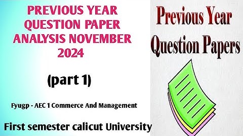 Previous year question paper Analysis November 2024 Fyugp AEC English for Commerce and management.S1