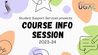 Course Info Session 23-24 | Student Support Services | IIT Bombay Guide