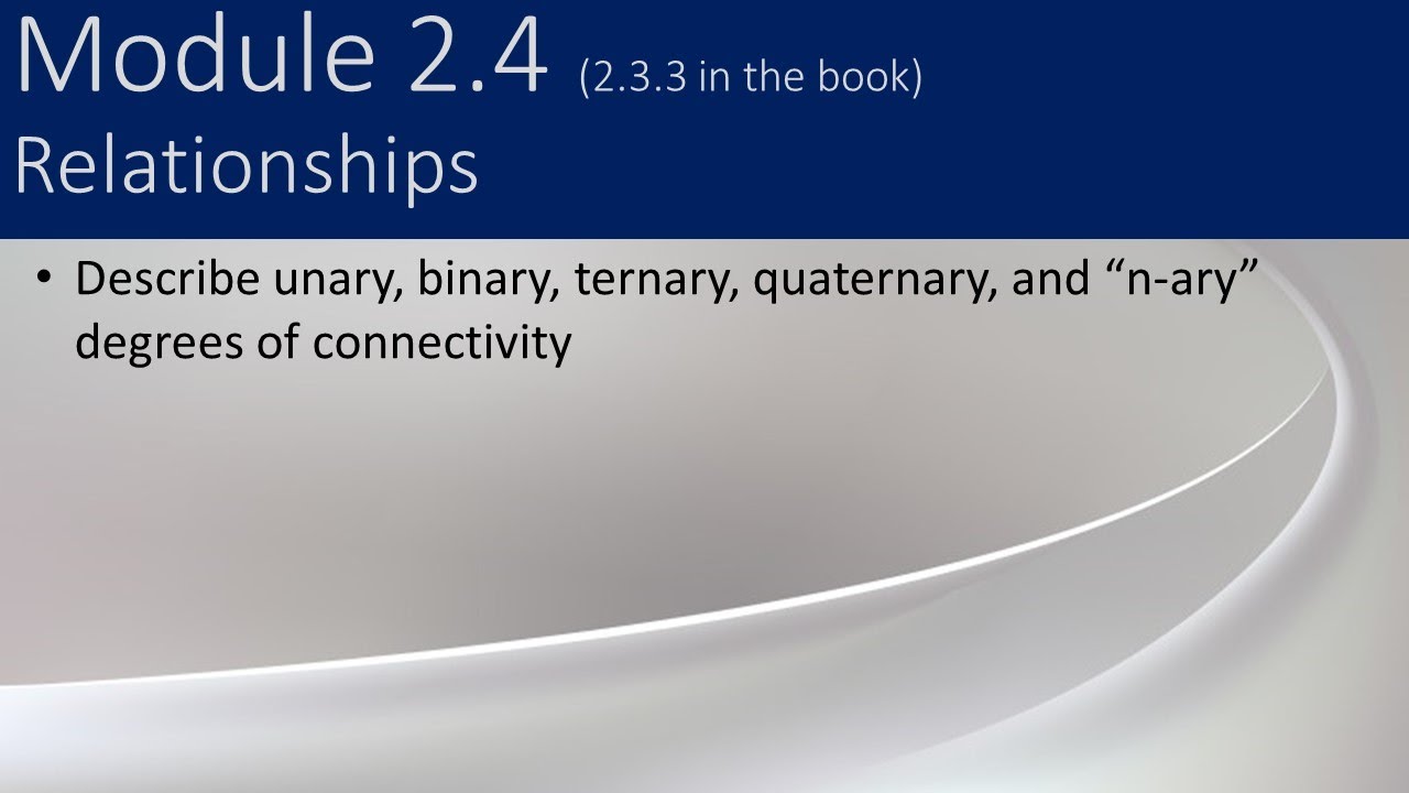 2.4 – Relationships - YouTube