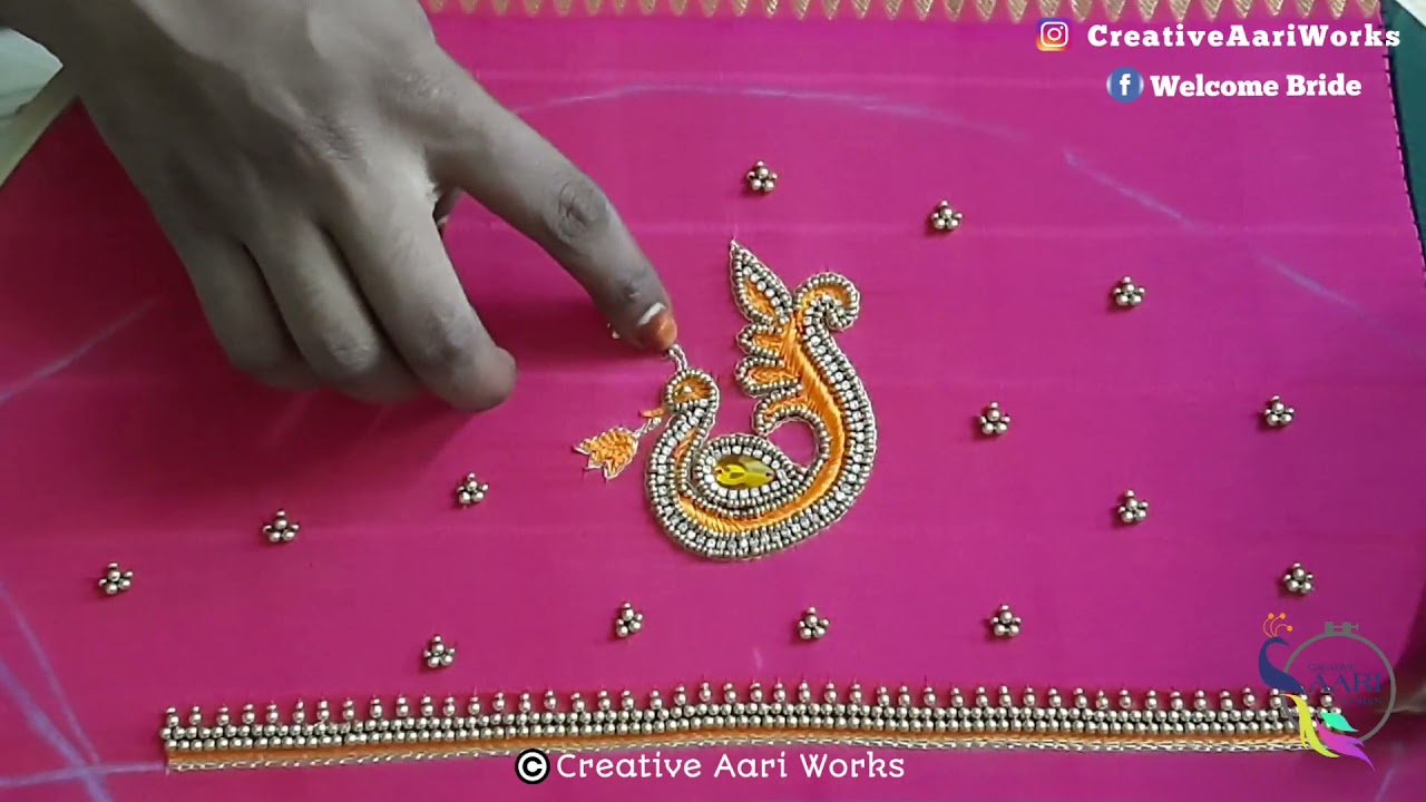 Annam motif blouse design/ Aari work blouse designs / Creative Aari Works / 2021