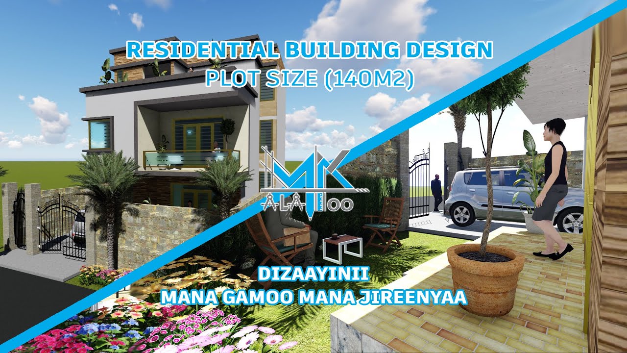 New Residencial design 3D animation (plot size 14m × 10m) - YouTube