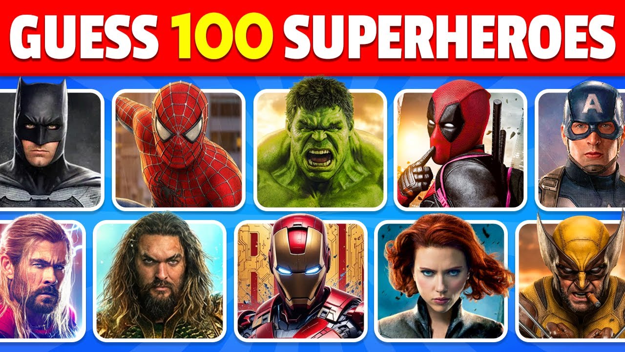Guess 100 Superheroes in 3 Seconds 🦸‍♂️💥✅ Easy, Medium, Hard, Impossible | Marvel & DC