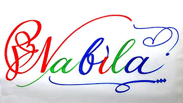 Nabila Name Signature Calligraphy Status | How to Draw, Cursive Calligraphy with Cut Marker
