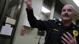 Chief of Police forgets I'm a felon when I ask about Records Clerk job.
