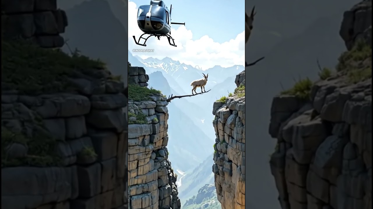 Daredevil Goat's Impossible Canyon Crossing Stunt 