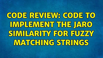 Code Review: Code to implement the Jaro similarity for fuzzy matching strings