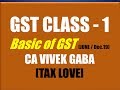 GST CLASS - 1 I BASICS OF GST I COME TOGETHER I CA VIVEK GABA I ALL INDIA FAMILY