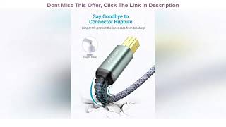 Video Review USB Printer Cable 10FT/3Meter Premium Durable USB Printer Cord USB 2.0 Type A Male to