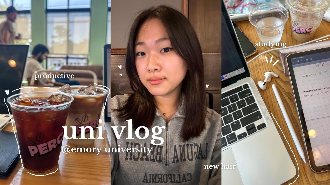 uni vlog 🥤 studying, productive, cooking, new haircut