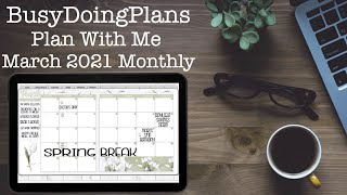 March 2021 Digital Plan With Me feat. BlushIndigoPlanner I Spring Green Monthly Kit