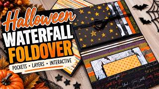 🎃 Halloween Waterfall Foldover | Pockets, Layers & Interactive Pages
