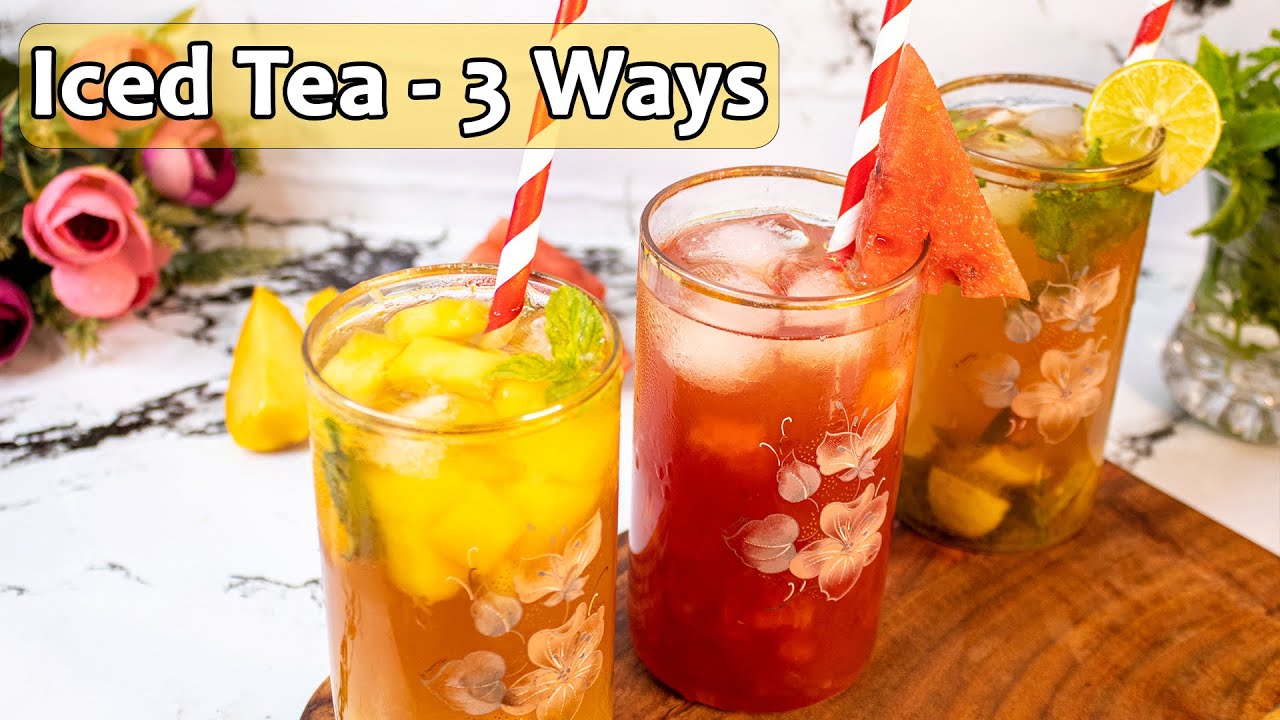 Enjoy Cafe Style Refreshing Iced Tea at Home in 5 Min - 3 Ways Summer Drink | Flavored Ice Tea | Healthy Kadai