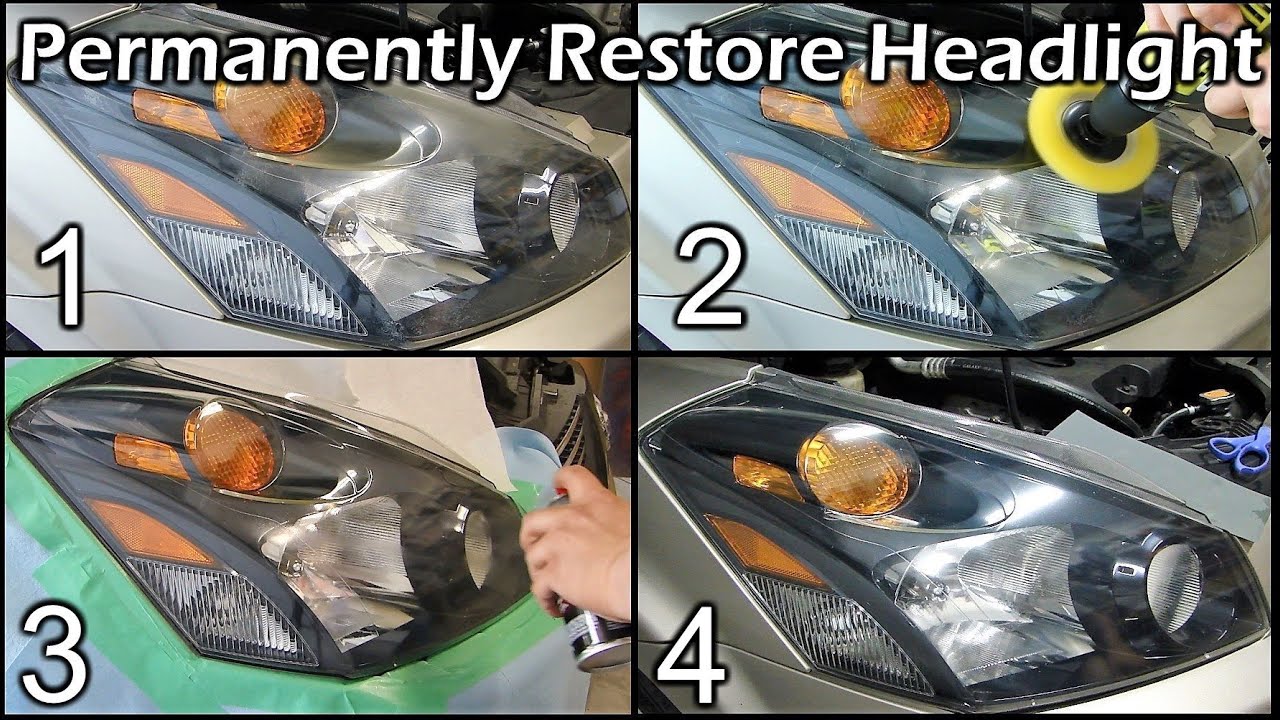 Permanently Restore Headlight with UV Protected Clear Coat 