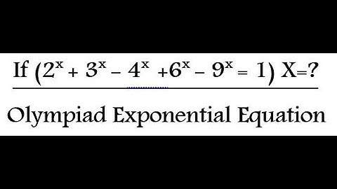 Maths Olympiad: How to solve exponential equation in algebra