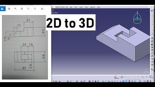 2D to 3D (Orthograpic to 3D model in Catia)